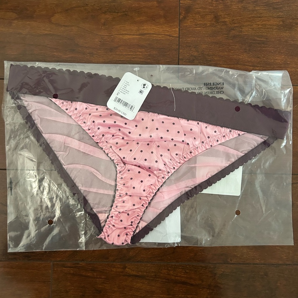 Free People Viva La Bikini Pink Polka Dot Panties